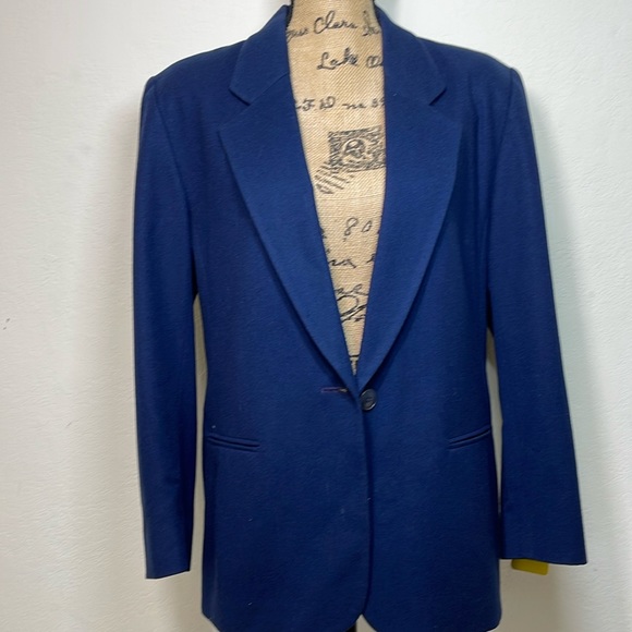 Pendleton Blazer Jacket Women's 100% Wool Blue Size 16 - Picture 2 of 13